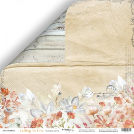 Аркуш двостороннього паперу, Осінні квіти, Falling in Love, 30x30 см, Scrapmir