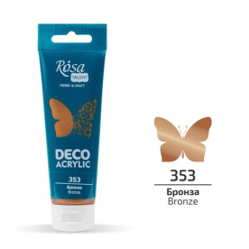 Акрил для декору, Бронза, металік, 75 мл, ROSA TALENT