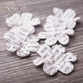 Декоративні паперові Ромашки 50 * 50мм 5шт колір газетка 2931 Valeo