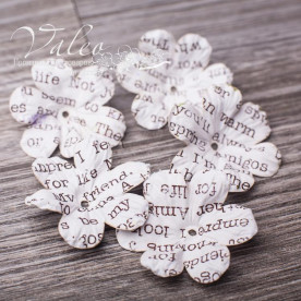 Декоративные бумажные Полевые цветы 40*40мм 5шт цвет газетка 2930 Valeo