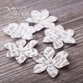 Декоративні паперові Польові квіти 40 * 40мм 5шт колір газетка 2929 Valeo