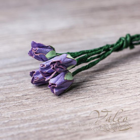 Декоративные бумажные цветы Бутоны роз 13мм 5шт цвет фиолетовый 2829 Valeo