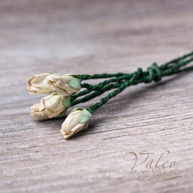 Декоративные бумажные цветы Бутоны роз 13мм 5шт цвет шампань 2828 Valeo