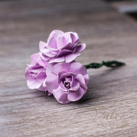 Декоративные бумажные цветы Розы 30мм 3шт цвет розовый 2825 Valeo