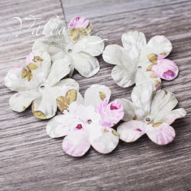 Декоративные бумажные Полевые цветы 40*40мм 5шт цветочный мотив 2939 Valeo