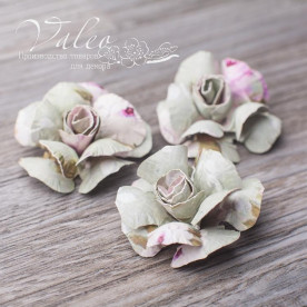 Декоративные бумажные Розы 40*40мм 3шт цветочный мотив 2944 Valeo