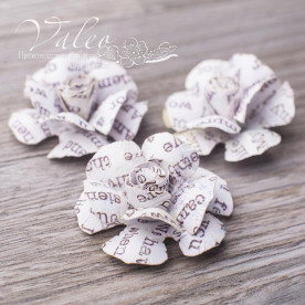 Декоративні паперові Троянди 40 * 40мм 3шт колір газетка 2945 Valeo