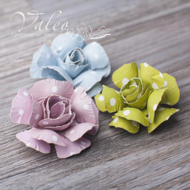 Декоративные бумажные Розы 40*40мм 3шт цвет микс 2959 Valeo