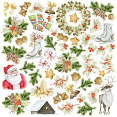 Лист с картинками для вырезания Awaiting Christmas, 30х30, Фабрика Декору