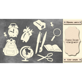 Набор чипбордов, Школьные принадлежности #470 Milk, Фабрика Декору