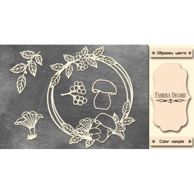Набор чипбордов,ов Круглая рамка с грибочками #471 Milk, Фабрика Декору
