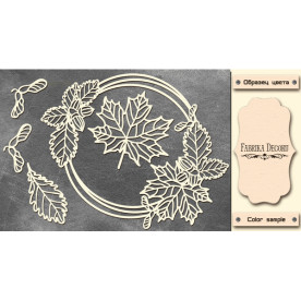  Набор чипбордов,ов Круглая рамка с листочками #472 Milk, Фабрика Декору