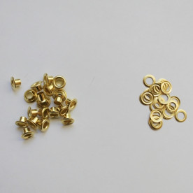 Набір люверсів діаметром 5 мм із зворотним кільцем, колір золото, 20 шт.