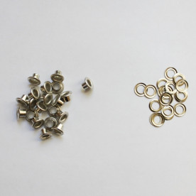 Набор люверсов диаметром 5 мм с обратным кольцом, цвет никель, 20 шт.