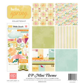 Набір Hello Spring Kit Mini Theme 6 листів + лист наклейок від Echo Park
