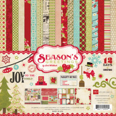 Набір паперу Season's Greetings 12 аркушів + 2 листа наклейок 30х30 см від Echo Park