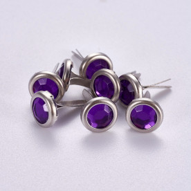 Набір брадс скляних, бузковий, 10 шт., 8х14 мм