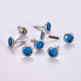 Набір брадс скляних, синій, 10 шт., 8х14 мм