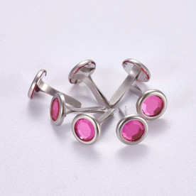 Набор брадсов стеклянных, розовый, 10 шт, 8х14 мм