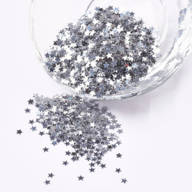 Набір паєток Зірка срібна, 2.5 мм, 10 грам