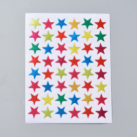 Набор наклеек Звездочки разноцветные, 125x95мм; звезда13мм; 48 шт/лист
