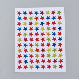 Набор наклеек Звездочки разноцветные, 125x95мм; звезда 9мм; 80 шт/лист