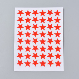 Набор наклеек Звездочки красные, 125x95мм; звезда 13мм; 48 шт/лист