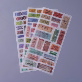 Набір наклейок Білетики, 10х20 см, 3 листа