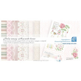 Набір паперу Мереживо весни 8 л. 30х30 (2 з глітером + 6 фонові) + картинки, Курдібановская