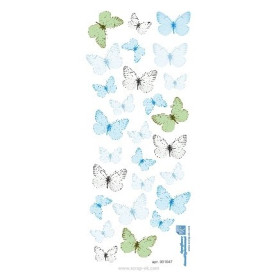 Картинки Метелики (в блакитному) розмір аркуша 13х30 см, ТМ Курдібановская