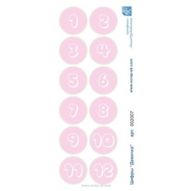 Карточки Цифры Девочка, 9х20 см, ТМ Курдибановская