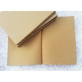 Блок для блокнота крафт чистий, А5, форзаци крафт, 80 аркушів, ТМ Курдібановская