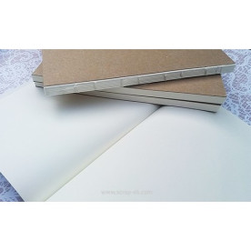 Блок для блокнота молочный чистый, А5, форзацы крафт, 80 листов, ТМ Курдибановская