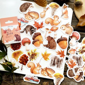 Набор наклеек Лесные животные, 46 шт