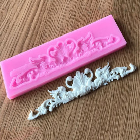 Молд Декор с лебедями, 13.2х3.7 см