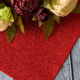 Фоаміран глиттер 20 х 30, червоний, 2 мм