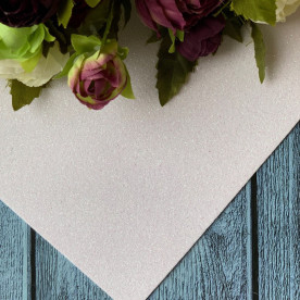 Фоаміран глиттер 20 х 30, білий, 2 мм