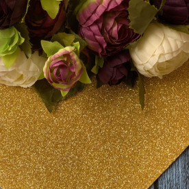 Фоамиран глиттер 20 х 30, золото, 2 мм