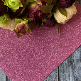 Фоамиран глиттер 20 х 30, розовый, 2 мм