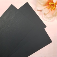 Заготовка для открытки, вертикальная, черный, текстура лен, 290 г/м2, 10х15 см