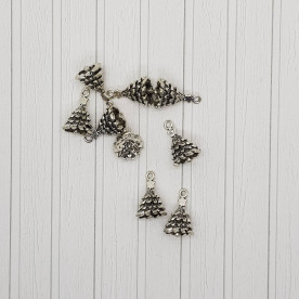 Металева підвіска Ялинка, об'ємна, висота 1.8 мм