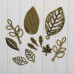 Набір металевих підвісок Листочки, антична бронза, 11 шт.