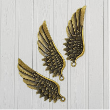 Металлическая подвеска Крылышко большое, 5.5 см, 1 шт.