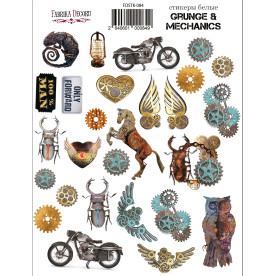 Набор наклеек (стикеров) #084, Grunge&Mechanics, Фабрика Декора