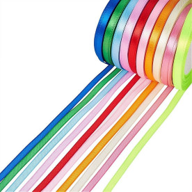 Набор атласных лент, ширина 6 мм, 10 цветов, 22.9 м каждый 