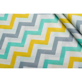 Бязь шеврон сіро-бірюзовий, 50х55 см, бавовна