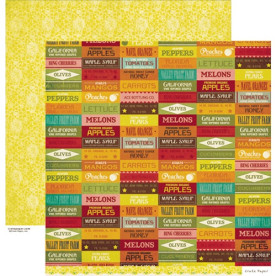 Двосторонній скраппапір Farmhouse - Produce від Crate Paper