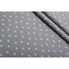 Ткань серое сердце, 40х50 см, хлопок