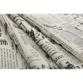 Тканина вінтажна газета, 50х50 см