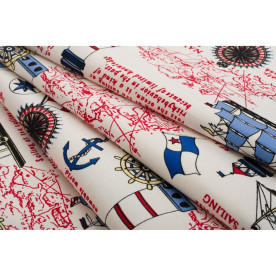 Тканина морської візерунок, 50х50 см, бавовна-віскоза